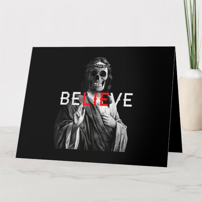 Blackcraft Antichrist Jesus Skull tror Satan på Kort (Framsida)
