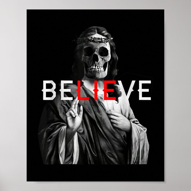 Blackcraft Antichrist Jesus Skull tror Satan på Poster (Framsidan)