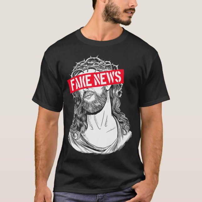 Blackcraft AntiChristian Fake News Funny Jesus Ath T Shirt (Framsida)