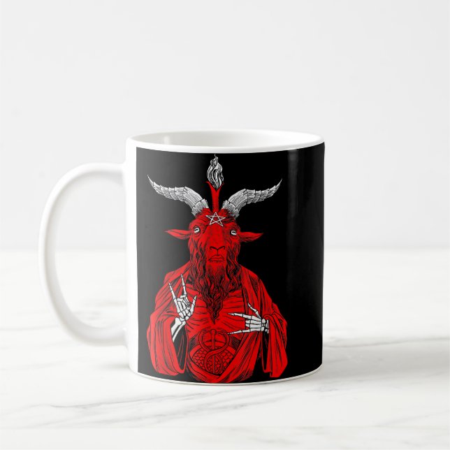 Blackcraft AntiJesus Goat Satan Baphome för Athei Kaffemugg (Vänster)