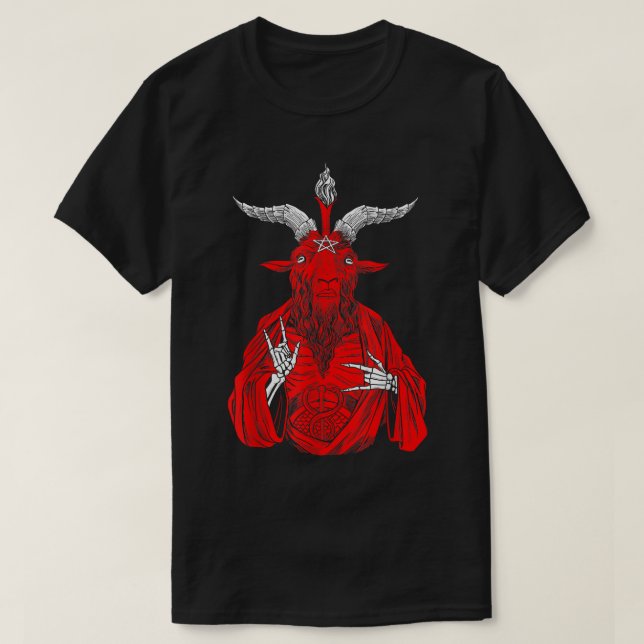 Blackcraft AntiJesus Goat Satan Baphome för Athei T Shirt (Design framsida)