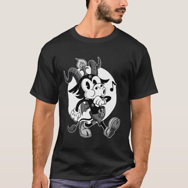 Blackcraft Atheist Satan Baphomet Goat Coon Lucife T Shirt (Framsida)