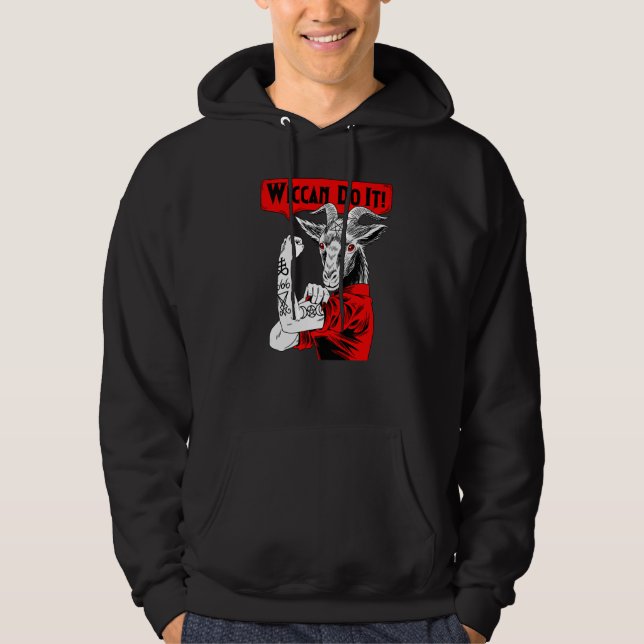 Blackcraft Baphomet Wiccan Do It Satanic Feminist  Hoodie (Framsida)