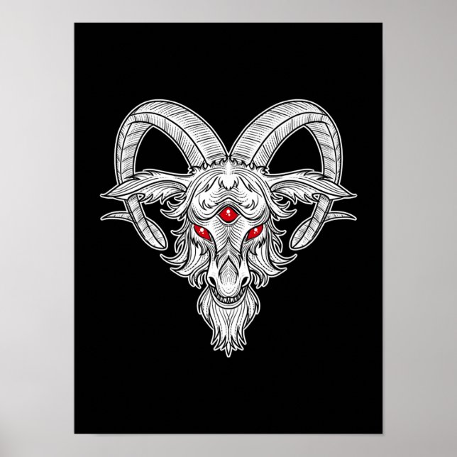Blackcraft Coola Baphomet Black Goat Satan Player Poster (Framsidan)
