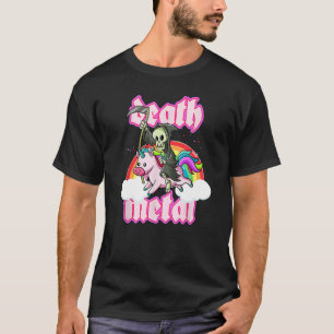Blackcraft Grim Reaper Rides Unicorn Död Metall S T Shirt