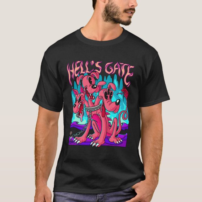 Blackcraft Kawaii Cerberus helvetes Grind Retro Ca T Shirt (Framsida)