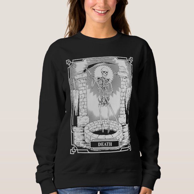 Blackcraft Witchy Skeleton Death the Grim Reaper T T Shirt (Framsida)