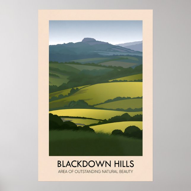 Blackdown Hills AONB Reseskylt Poster (Framsidan)