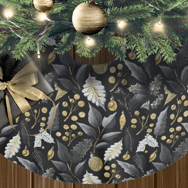 Blacke Guld jul Mönster#18 ID1009 Julgransmatta Borstad Polyester (Skapare uppladdad)