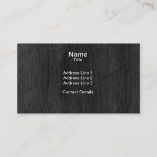 Blackened Wood Veneer Woodgrain Visitkort