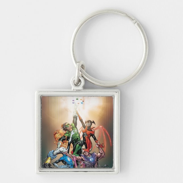 Blackest Night Cover Fyrkantig Silverfärgad Nyckelring (Framsidan)