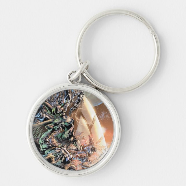 Blackest Night Group och Måne Rund Silverfärgad Nyckelring (Framsidan)