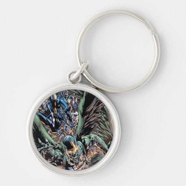 Blackest Night Group Painting - Färg Rund Silverfärgad Nyckelring (Framsidan)