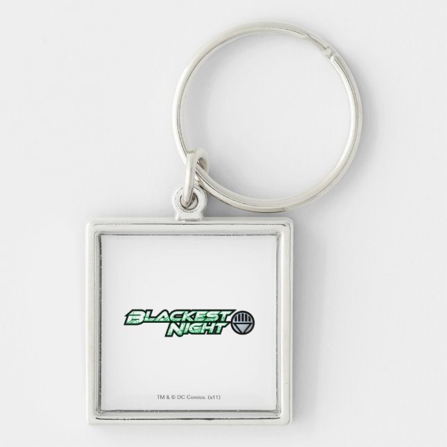 Blackest Night Logotyp 2 Fyrkantig Silverfärgad Nyckelring (Framsidan)