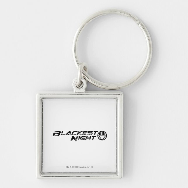 Blackest Night Logotyp Fyrkantig Silverfärgad Nyckelring (Framsidan)