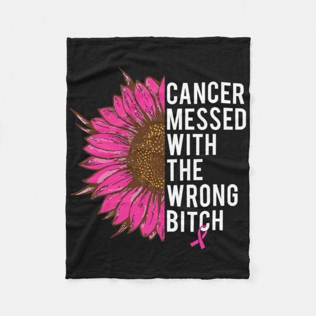 Bläcket med fel meddelande om bröstcancer rosa fleecefilt (Framsidan)