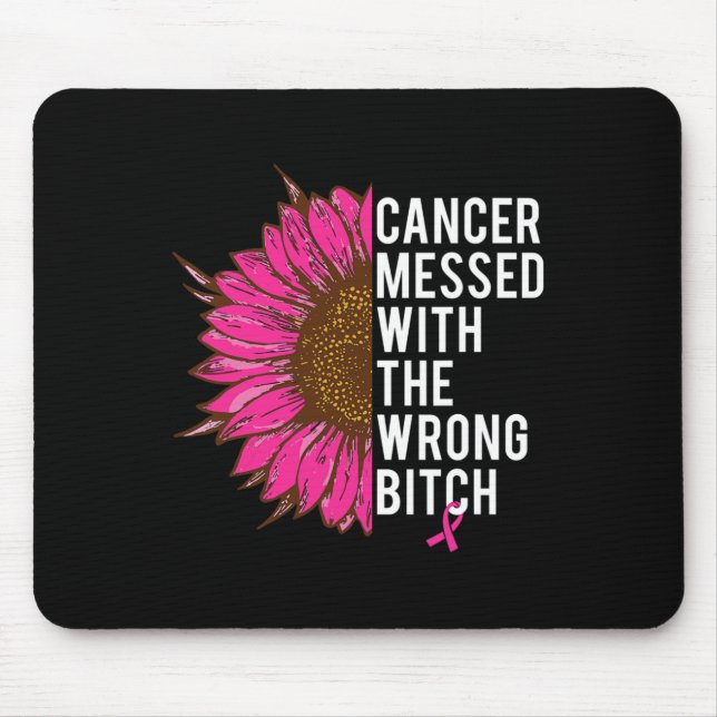 Bläcket med fel meddelande om bröstcancer rosa musmatta (Framsidan)
