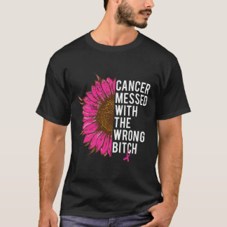Bläcket med fel meddelande om bröstcancer rosa t shirt