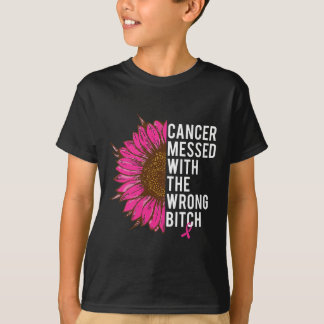 Bläcket med fel meddelande om bröstcancer rosa t shirt