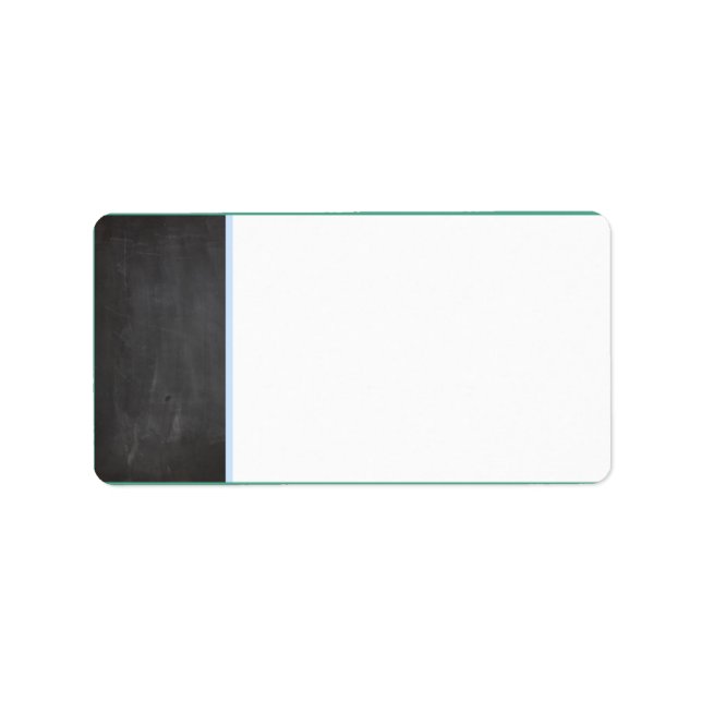 Bläcketikett för Chalkboard Blue Bröllop Adressetikett (Framsidan)