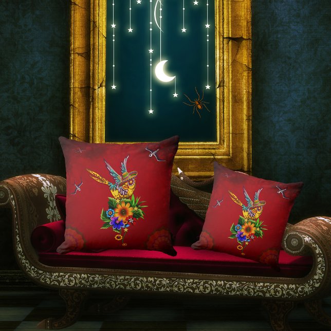 Bläckfågel Kudde (sugar skull bird)