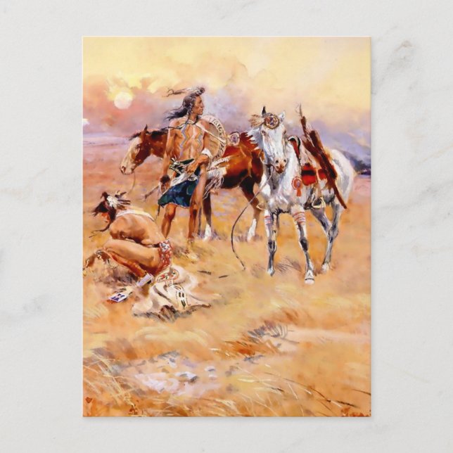 “Blackfeet bränner Crow Buffalo Range” Vykort (Framsida)