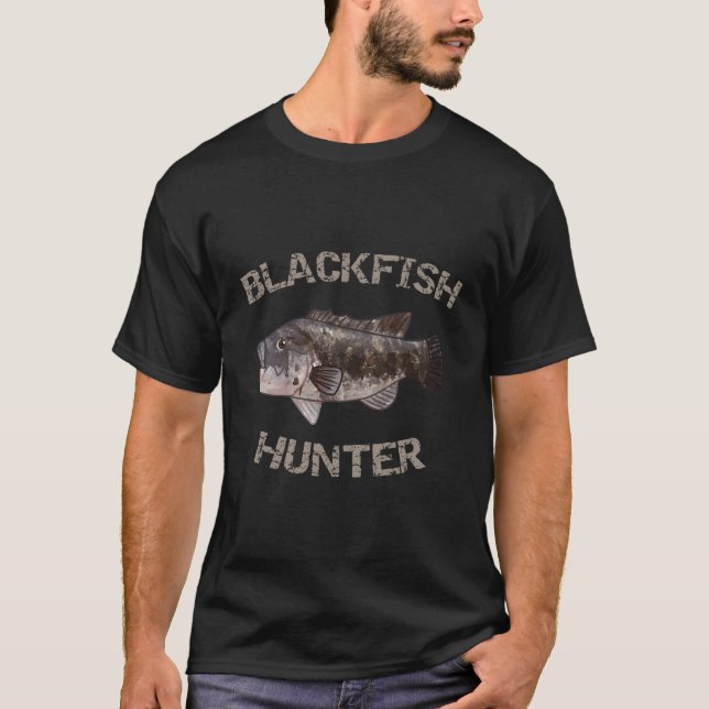 Blackfish Hunter Blackfish Tautog T Shirt (Framsida)