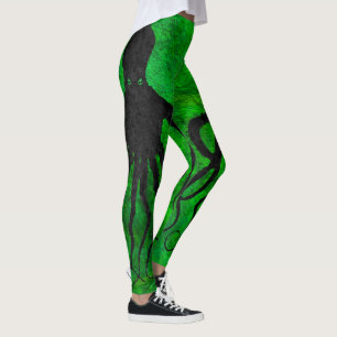 Bläckfisk 10 på grönt - damasker leggings