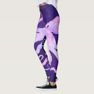 Bläckfisk 6 i ljus - rosor - damasker leggings