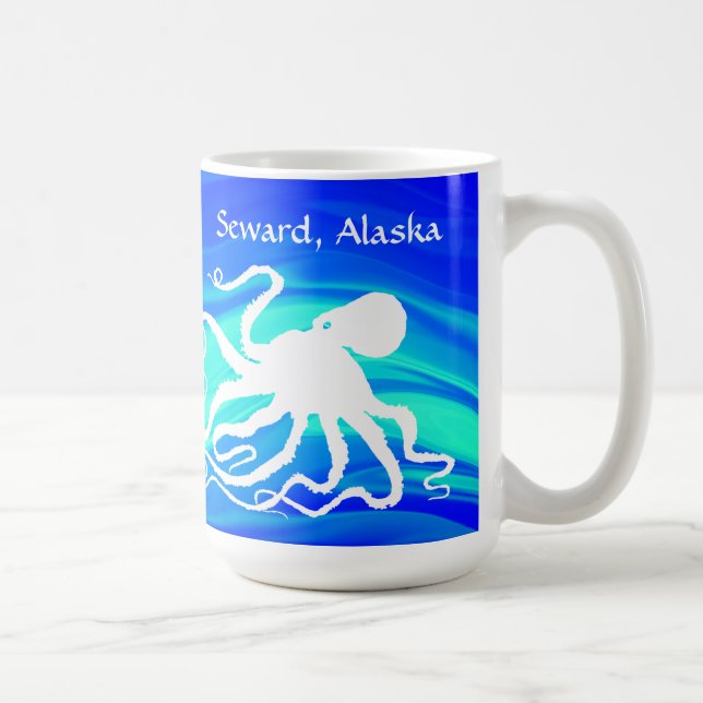 Bläckfisk 6 på blåttgrönt, Seward - 15 uns. Mugg (Höger)
