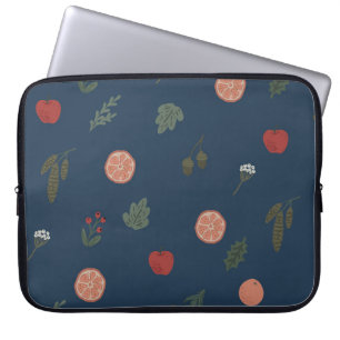 Bläckfisk, botanisk, sömlös vintage vacker platta laptop fodral