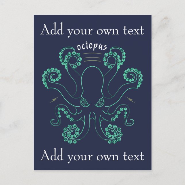 Bläckfisk Cephalopod Tentakler Meddelande Vykort (Framsida)