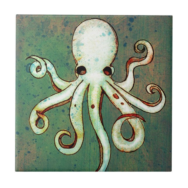 Bläckfisk Cthulhu Kakelplatta (Framsidan)