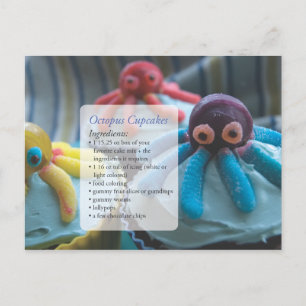 Bläckfisk Cupcakes Receptkort vykort