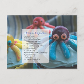 Bläckfisk Cupcakes Receptkort vykort