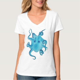 Bläckfisk Elektrisk Ocean Blå Kraken Majestätiskt T Shirt