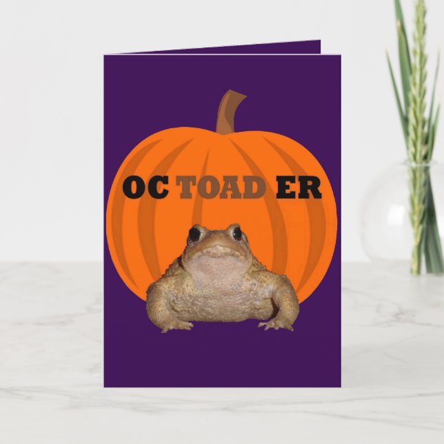 Bläckfisk Halloween skämt med paddlor semester kul Helgkort (Framsida)