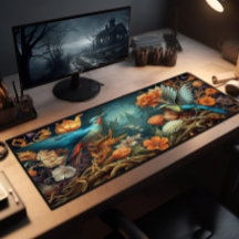 Bläckfisk, hummingfåglar i skaldjur och vilda blom