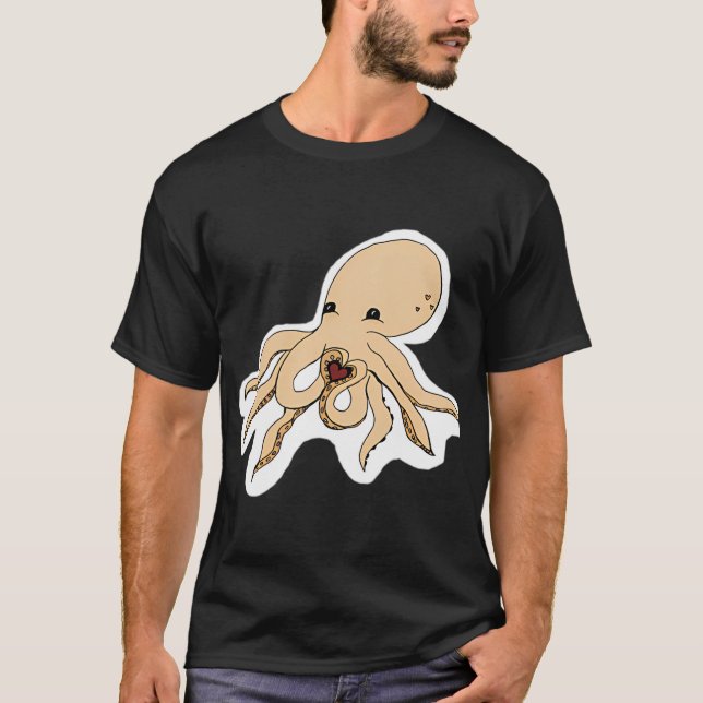 Bläckfisk kärlek t shirt (Framsida)
