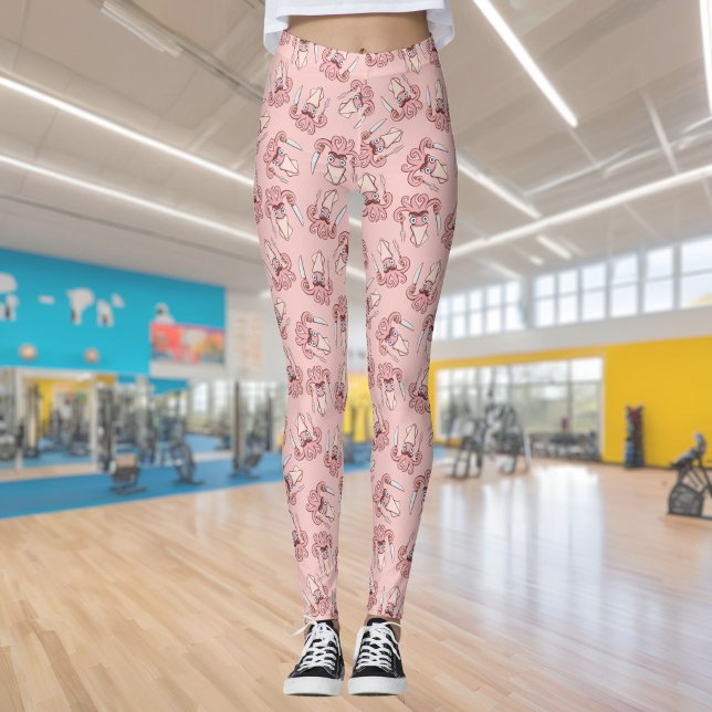 Bläckfisk kock tecknad mönster leggings (Skapare uppladdad)