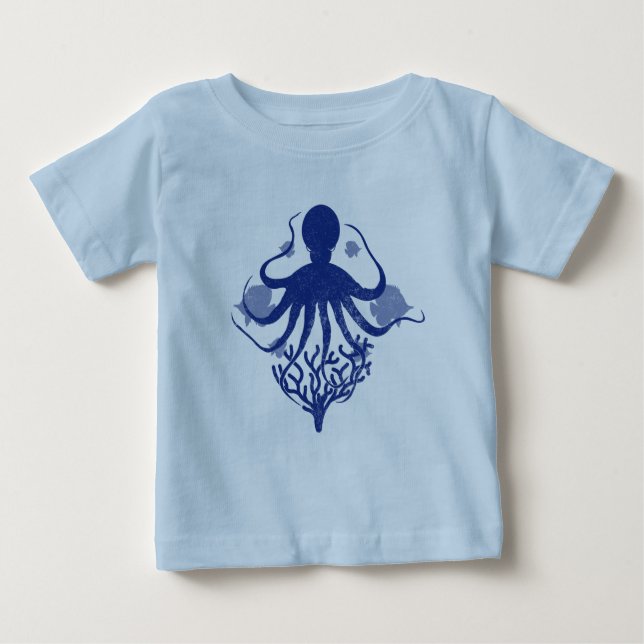 Bläckfisk (ljus bakgrund) t shirt (Framsida)