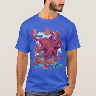 Bläckfisk marina djur skepp djur gåva bläckfisk fa t shirt