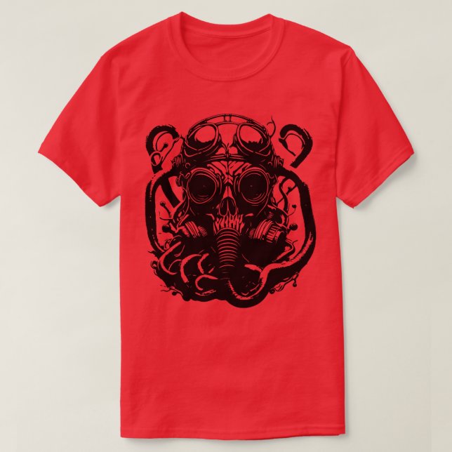 bläckfisk med gasmask t shirt (Design framsida)