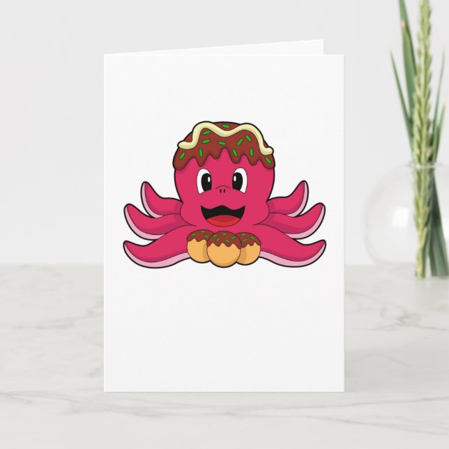 Bläckfisk med tårta kort (Framsida)