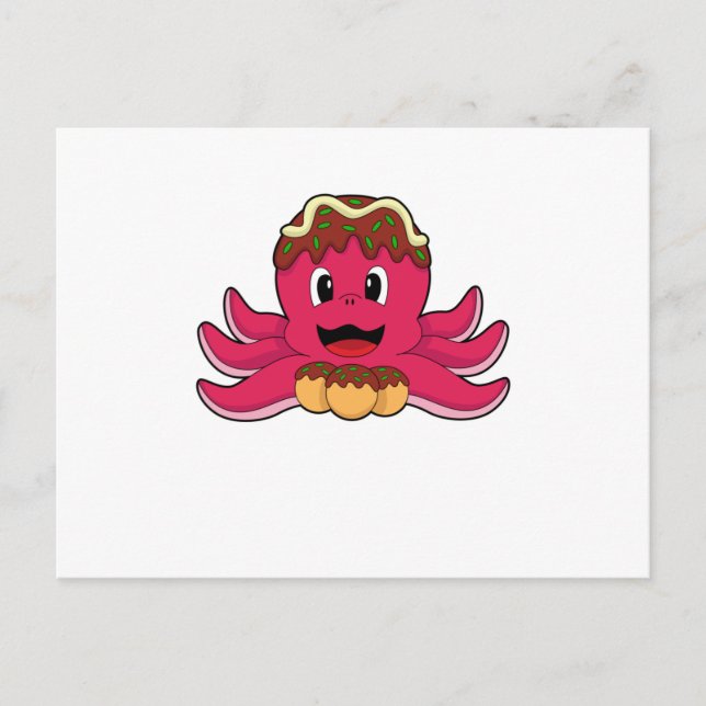 Bläckfisk med tårta vykort (Framsida)