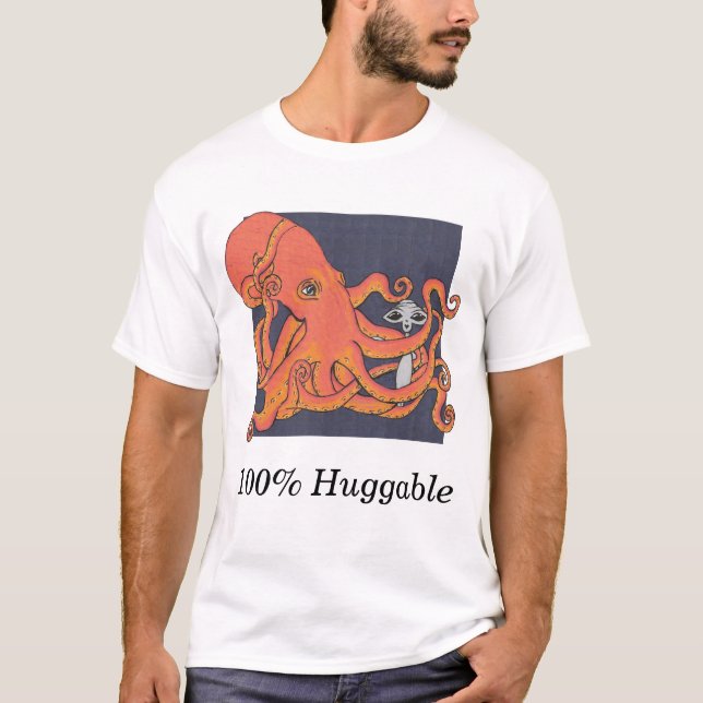 Bläckfisk- och främlingvän Huggable 100% Tee Shirt (Framsida)