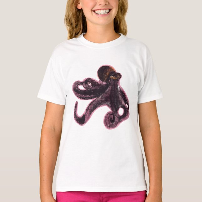 Bläckfisk på björn t shirt (Framsida)