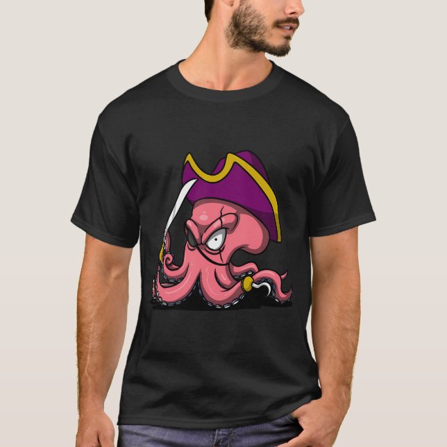 Bläckfisk Pirat T Shirt (Framsida)
