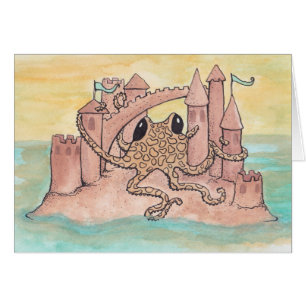 Bläckfisk & Sandcastle Hälsningskort