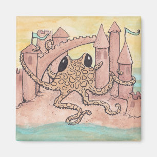 Bläckfisk & Sandcastle Magnet